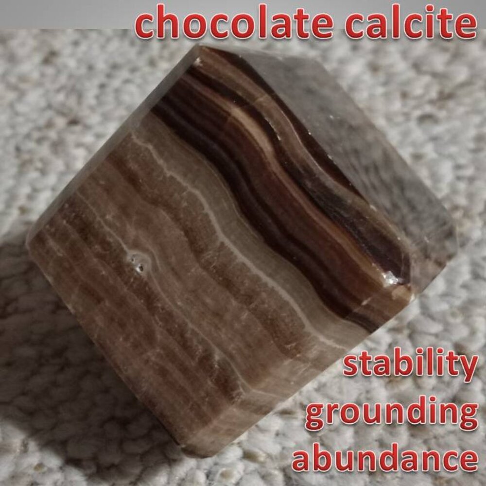 Chocolate Calcite floating CUBE 02 ABUNDANCE security CREATIVITY
